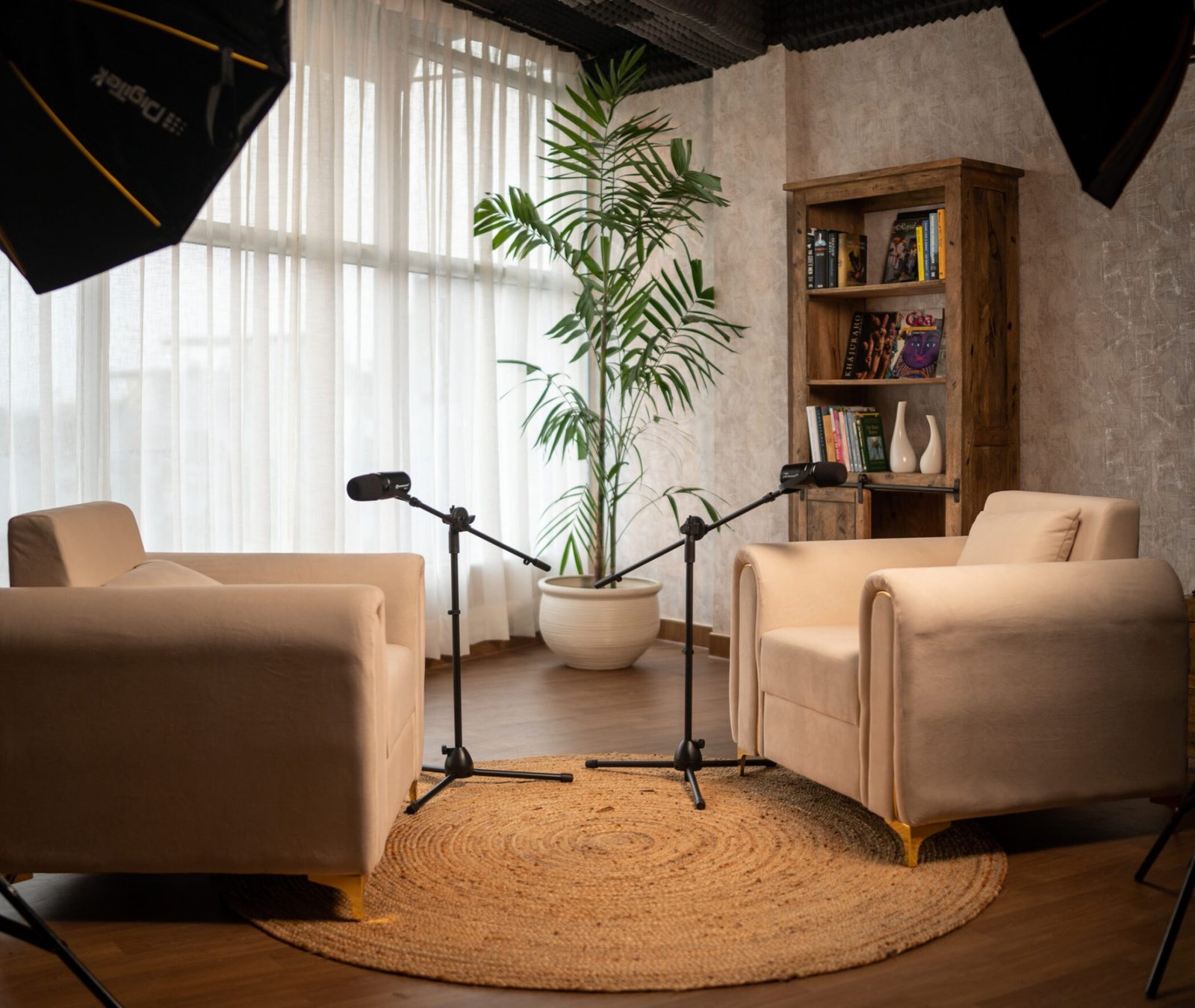 Podcast Studio in Delhi Natural light Setup